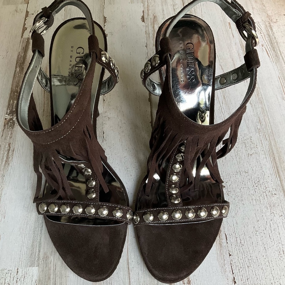 GUESS by Marciana Galiena Fringe Heel Sandals - Picture 3 of 11